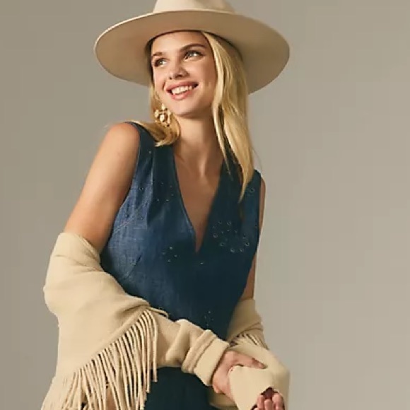 Anthropologie Grommet Denim Midi Dress - Picture 10 of 15